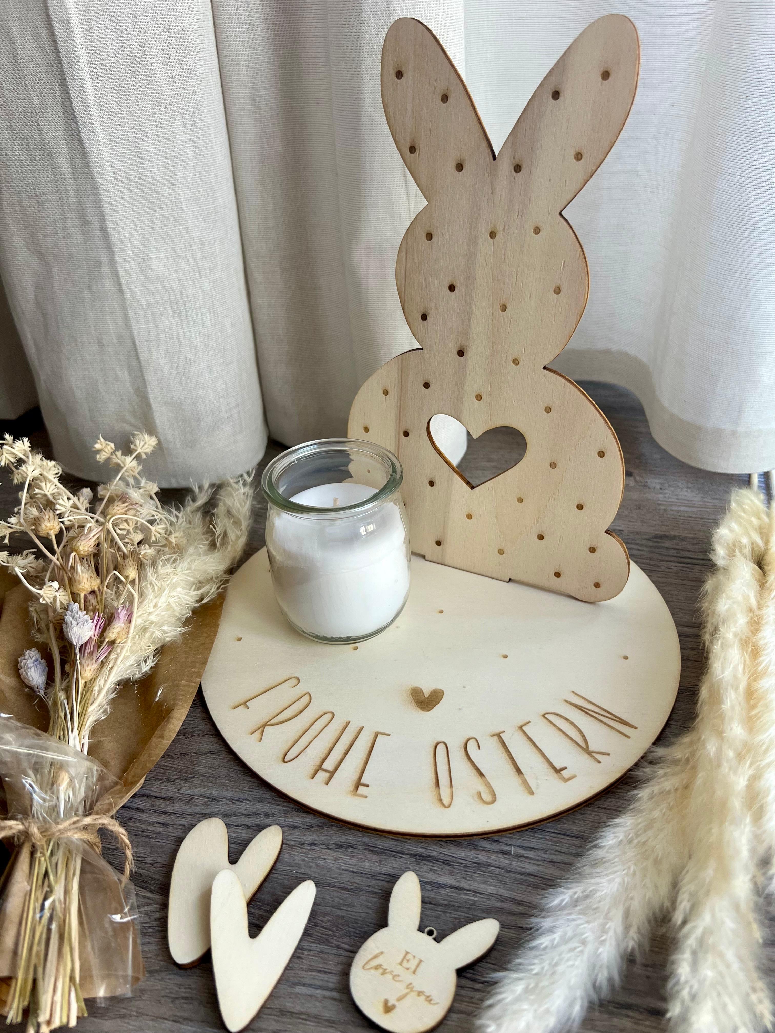 Ostergeschenk Hasen Aufsteller "Frohe Ostern", groß