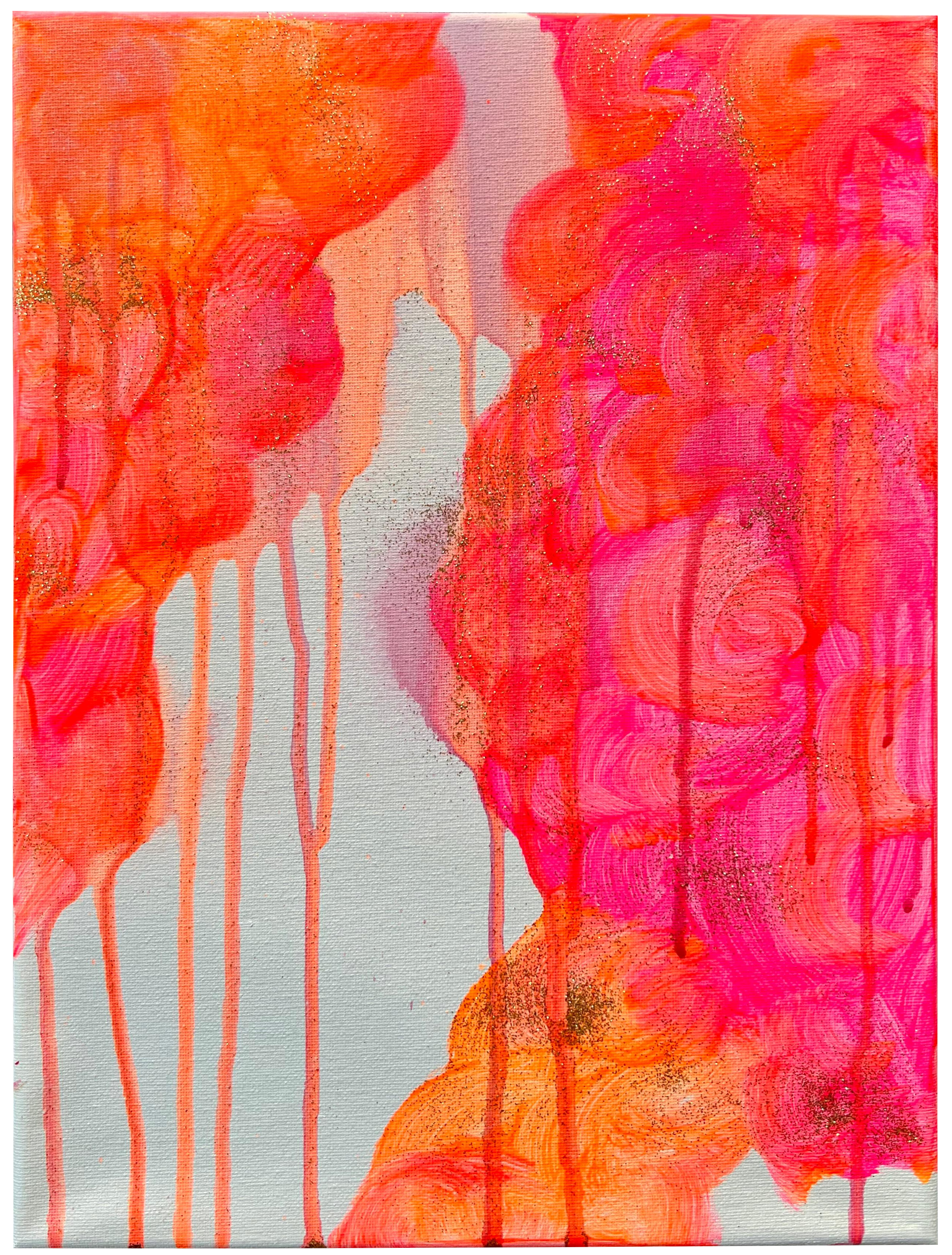"Pink & Orange", 40 x 30 cm, Acryl auf Leinwand