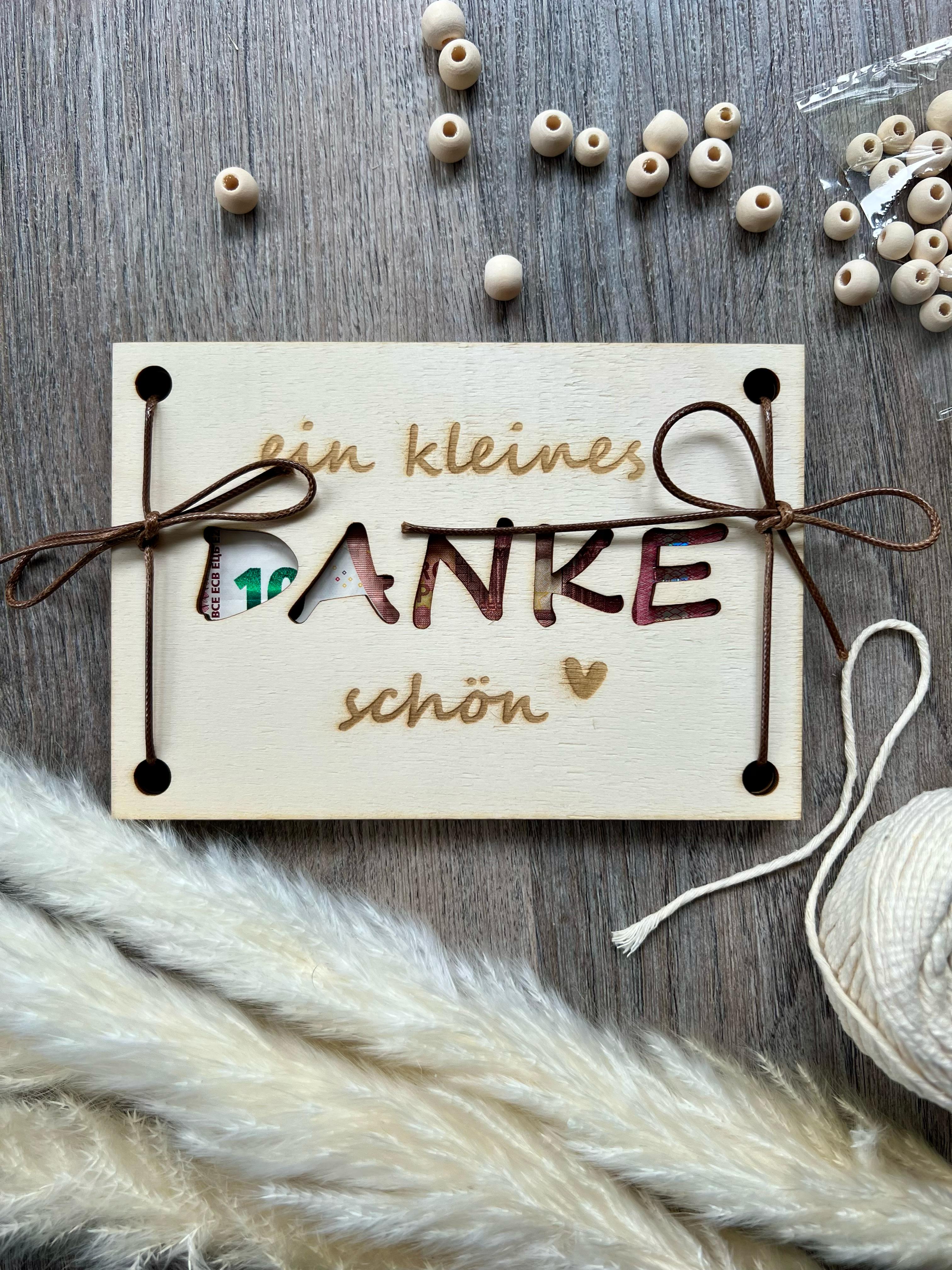"Wunscherfüller", Geld Geschenk aus Holz, vers. Variantenein kleines Danke schön