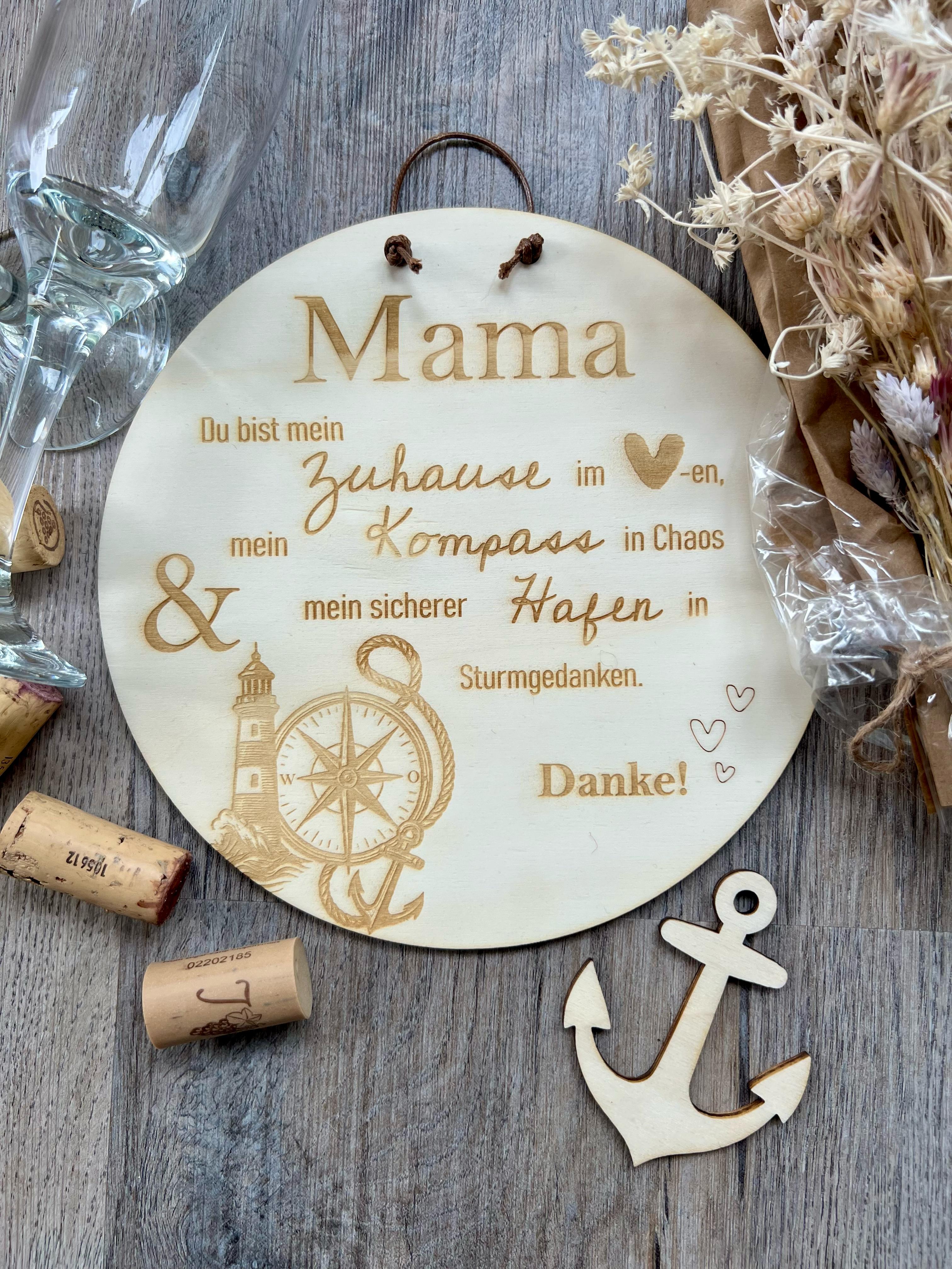 Dekoschild "Mama" aus Holz