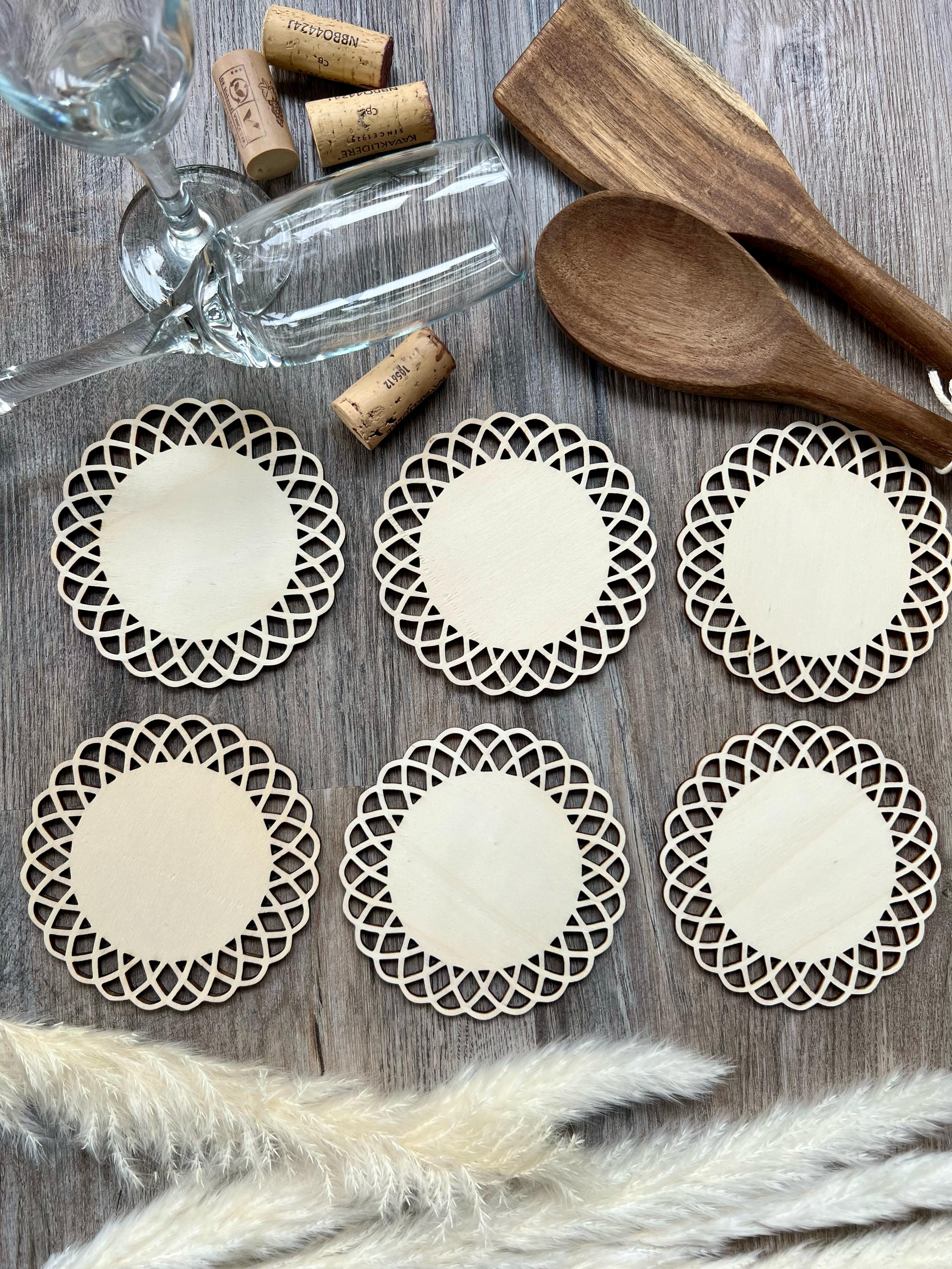 6-Set Untersetzer "Mandalu", aus Holz