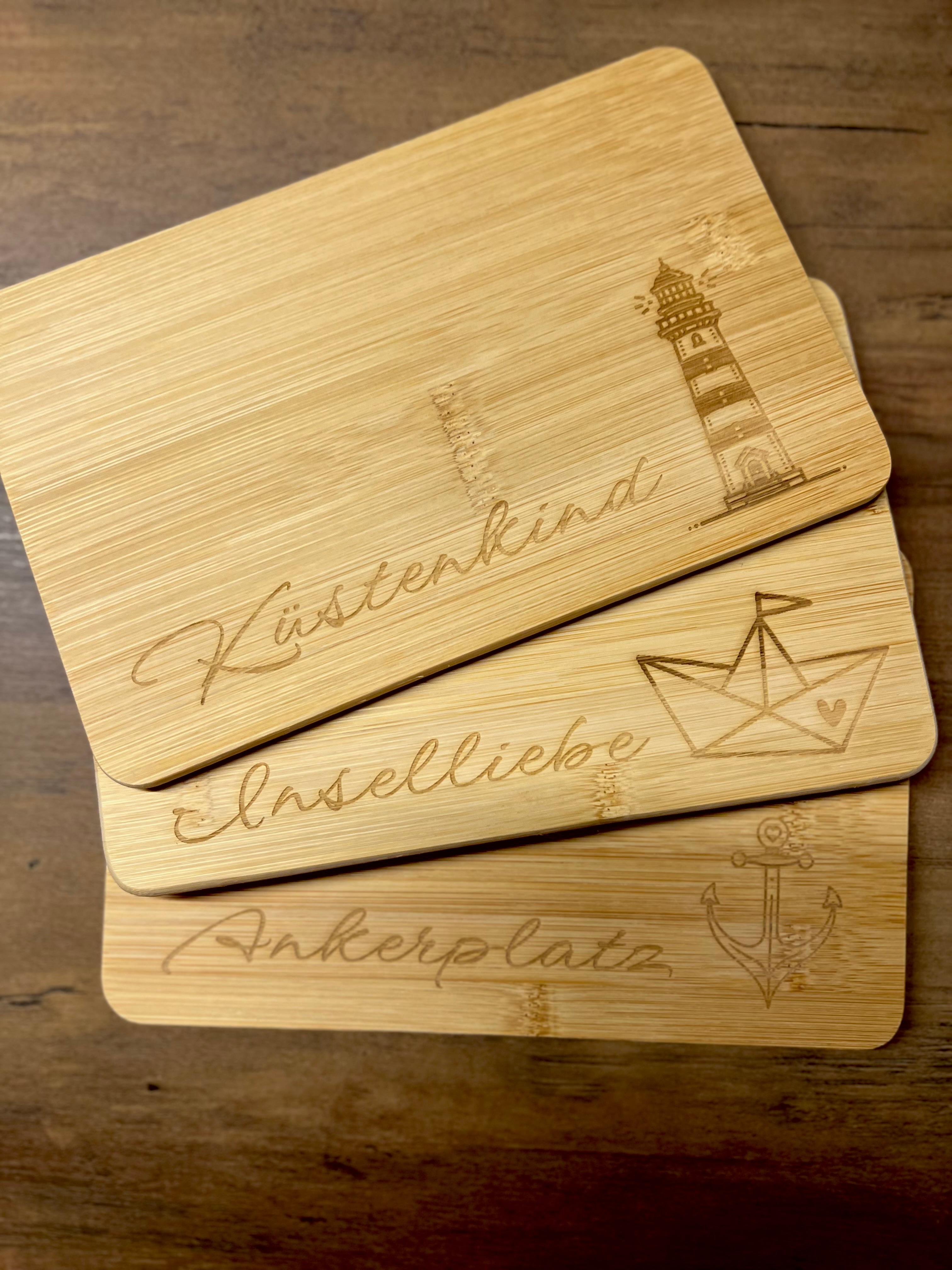 3-Set Frühstücksbrettchen, Schneidebretter "Küstenkind", Geschenkidee