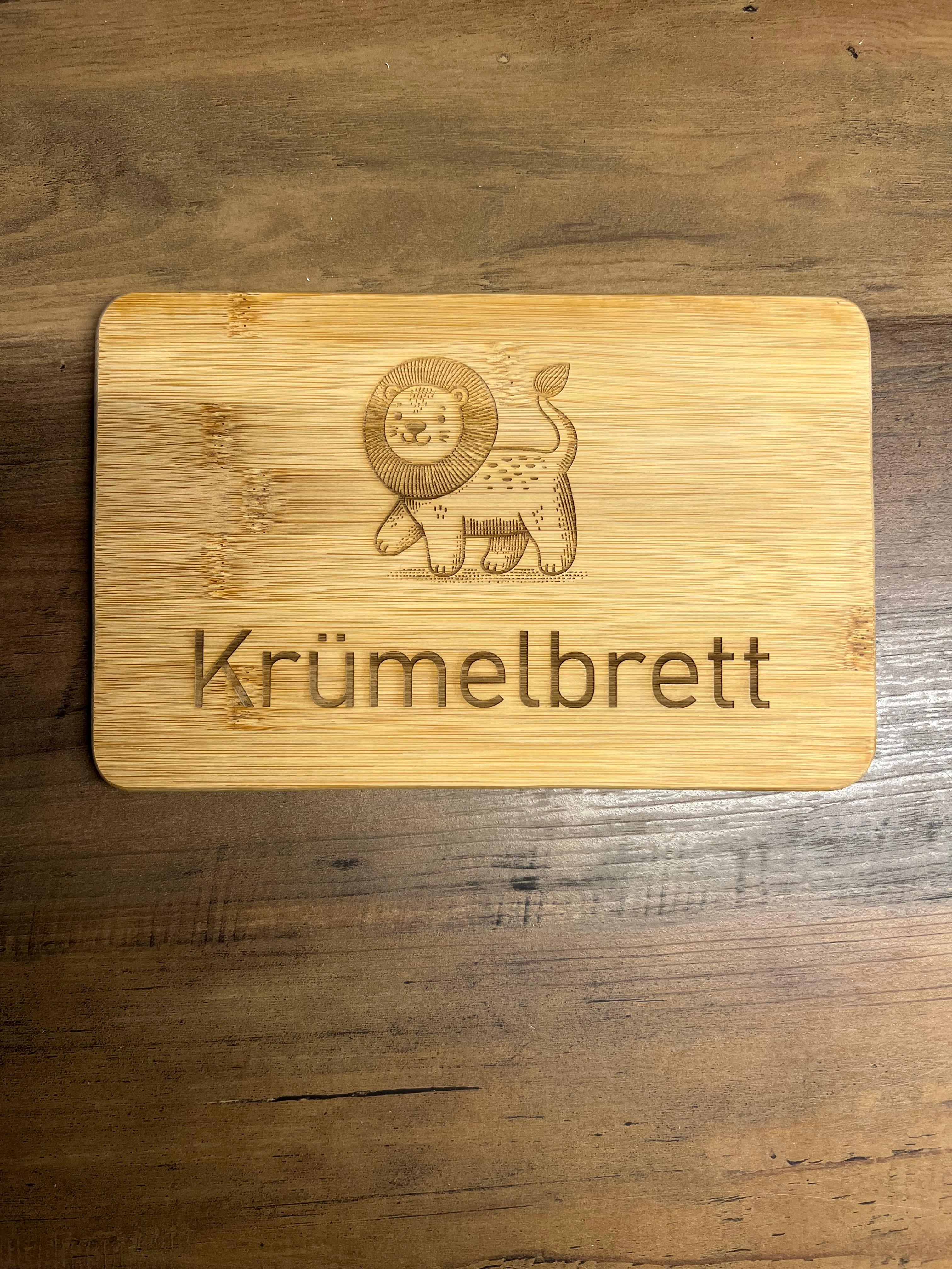 Frühstücksbrettchen, Schneidebrett "Krümelbrett" & Löwe, Geschenkidee