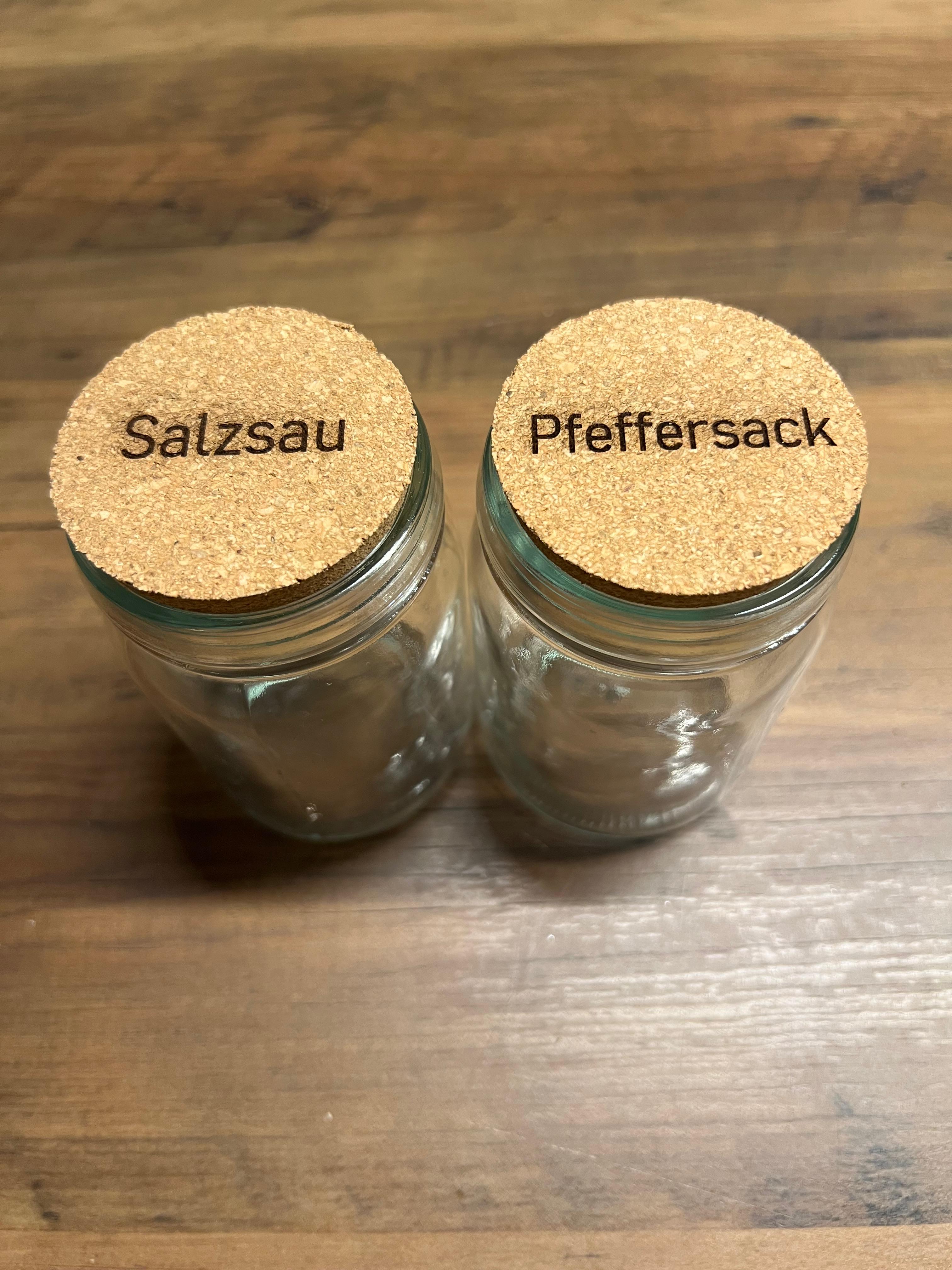 2-Set Salz & Pfeffer Gewürzgläser "Salzsau & Pfeffersack" lustiges Geschenk