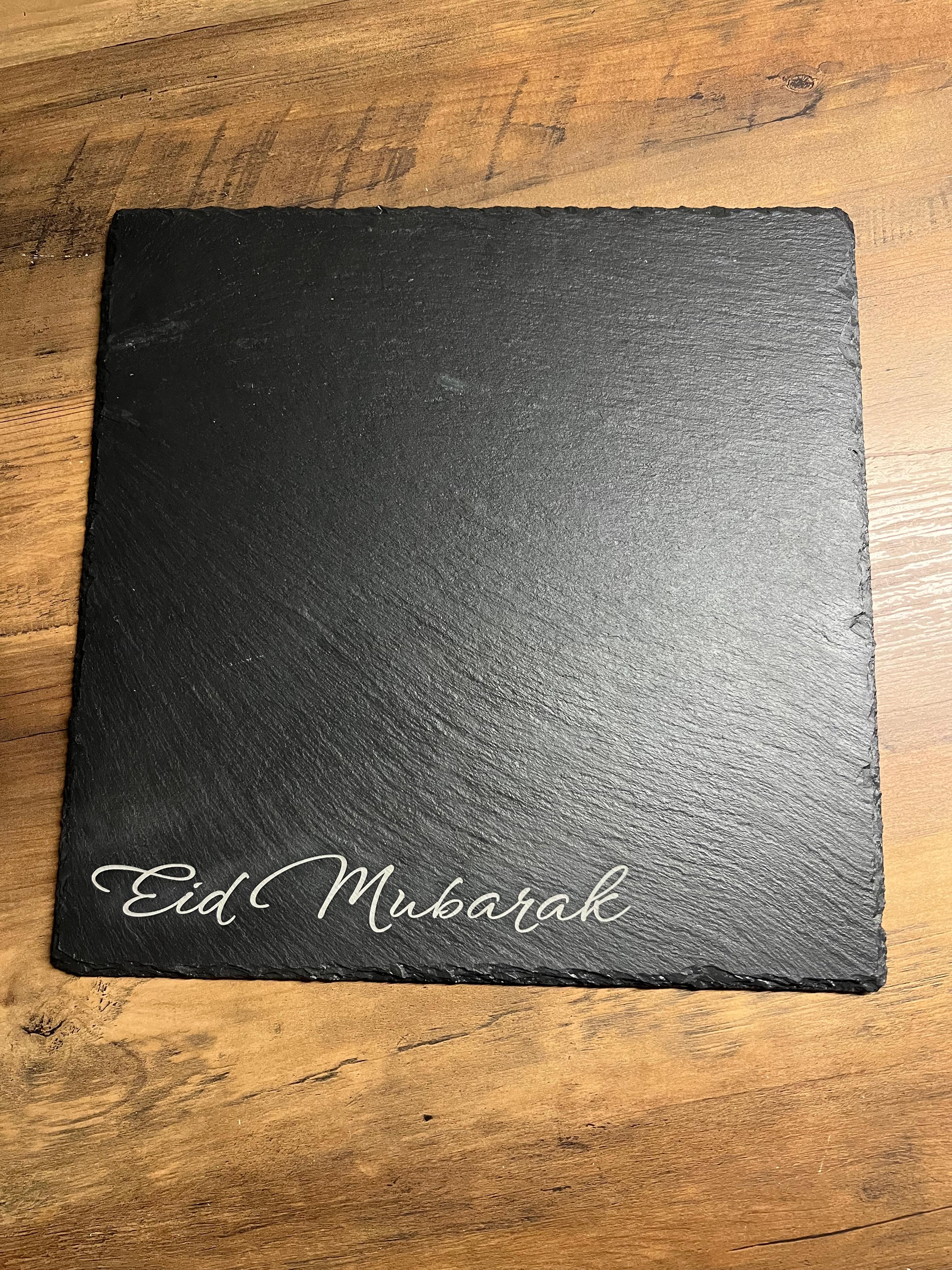 XL Servierplatte "Eid Mubarak" aus Schiefer, Ramadan Deko