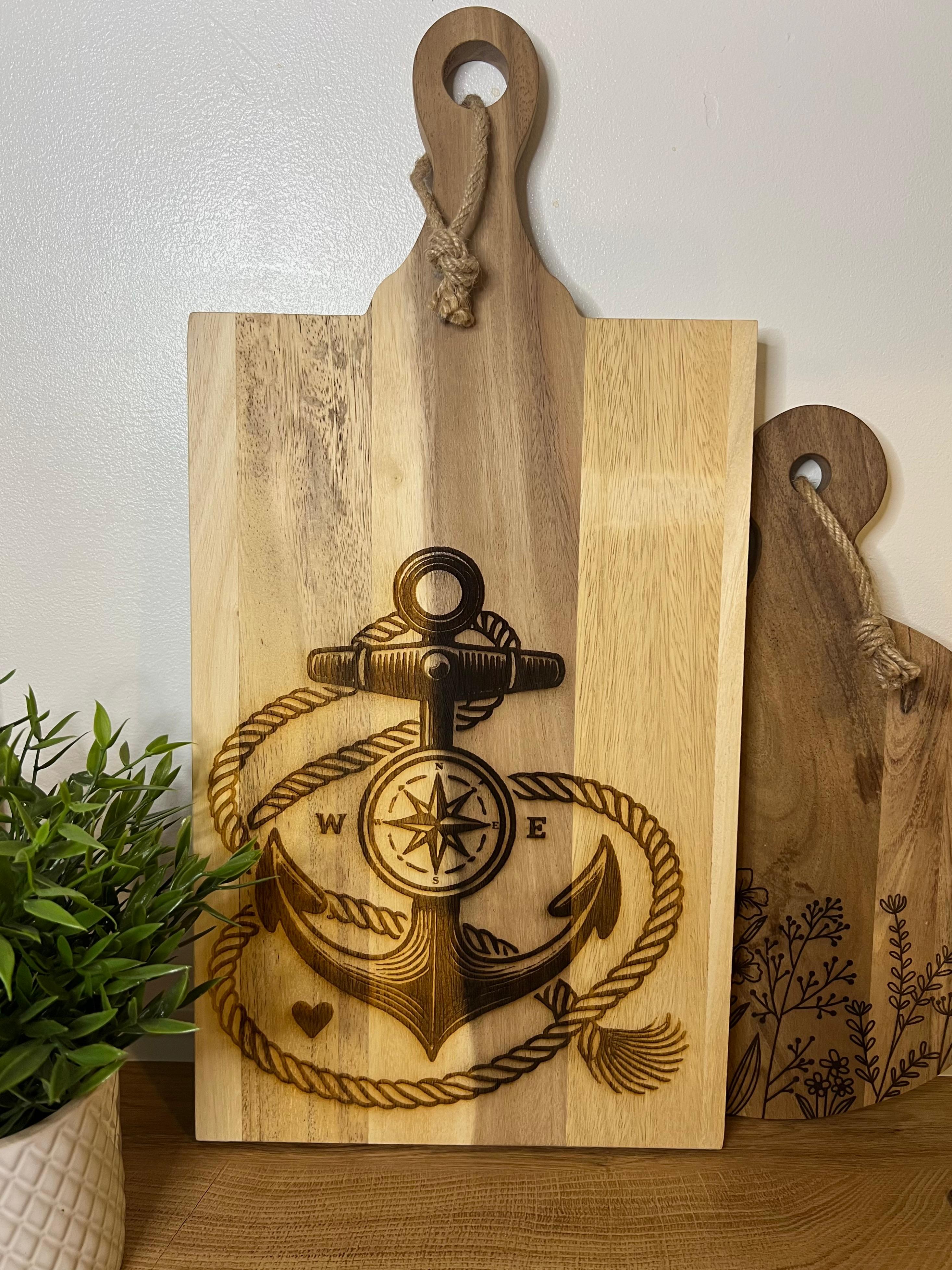 XL Schneidebrett "Anker" Servierbrett, Geschenkidee