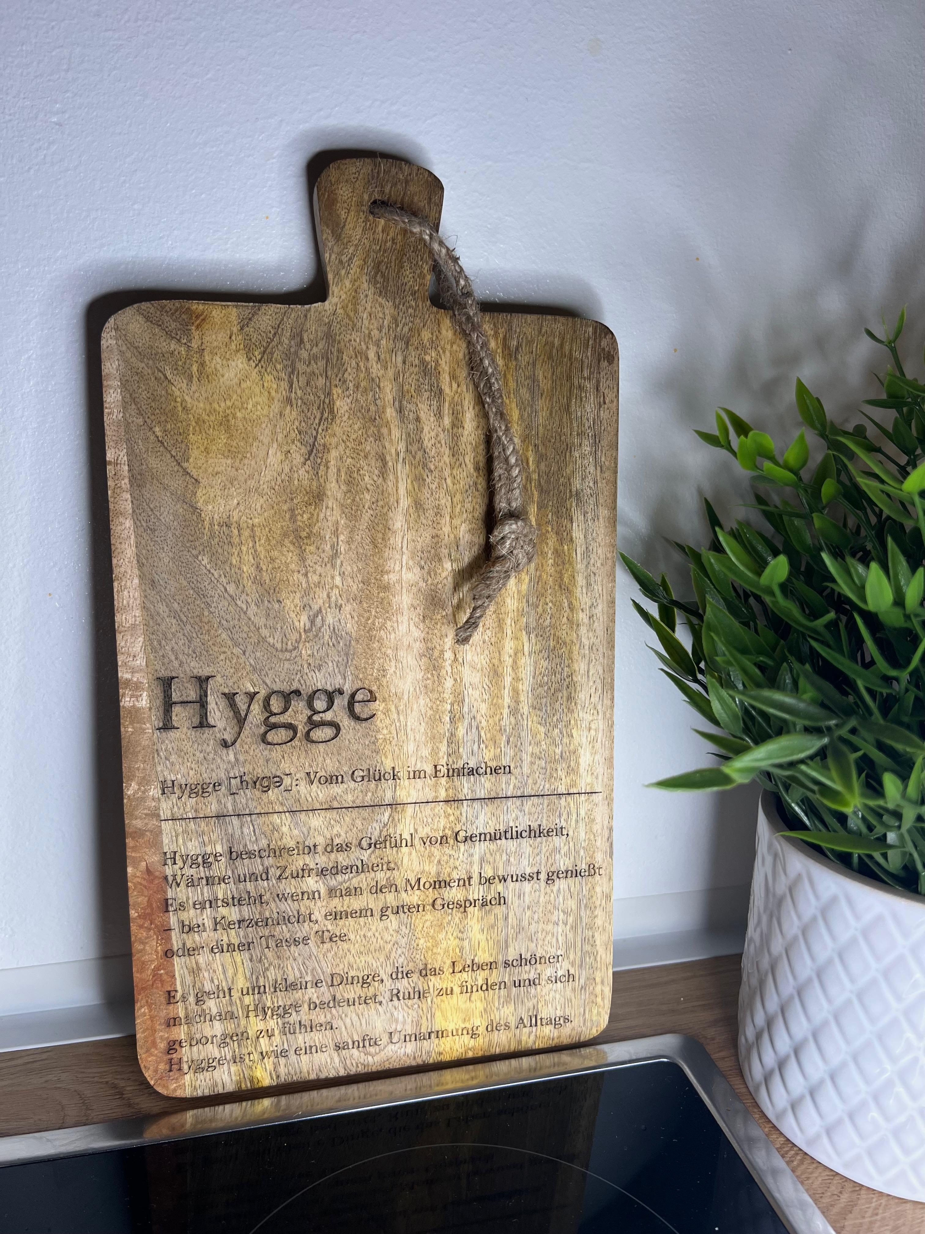 Schneidebrett "Hygge Definition" Servierbrett, Küchendeko