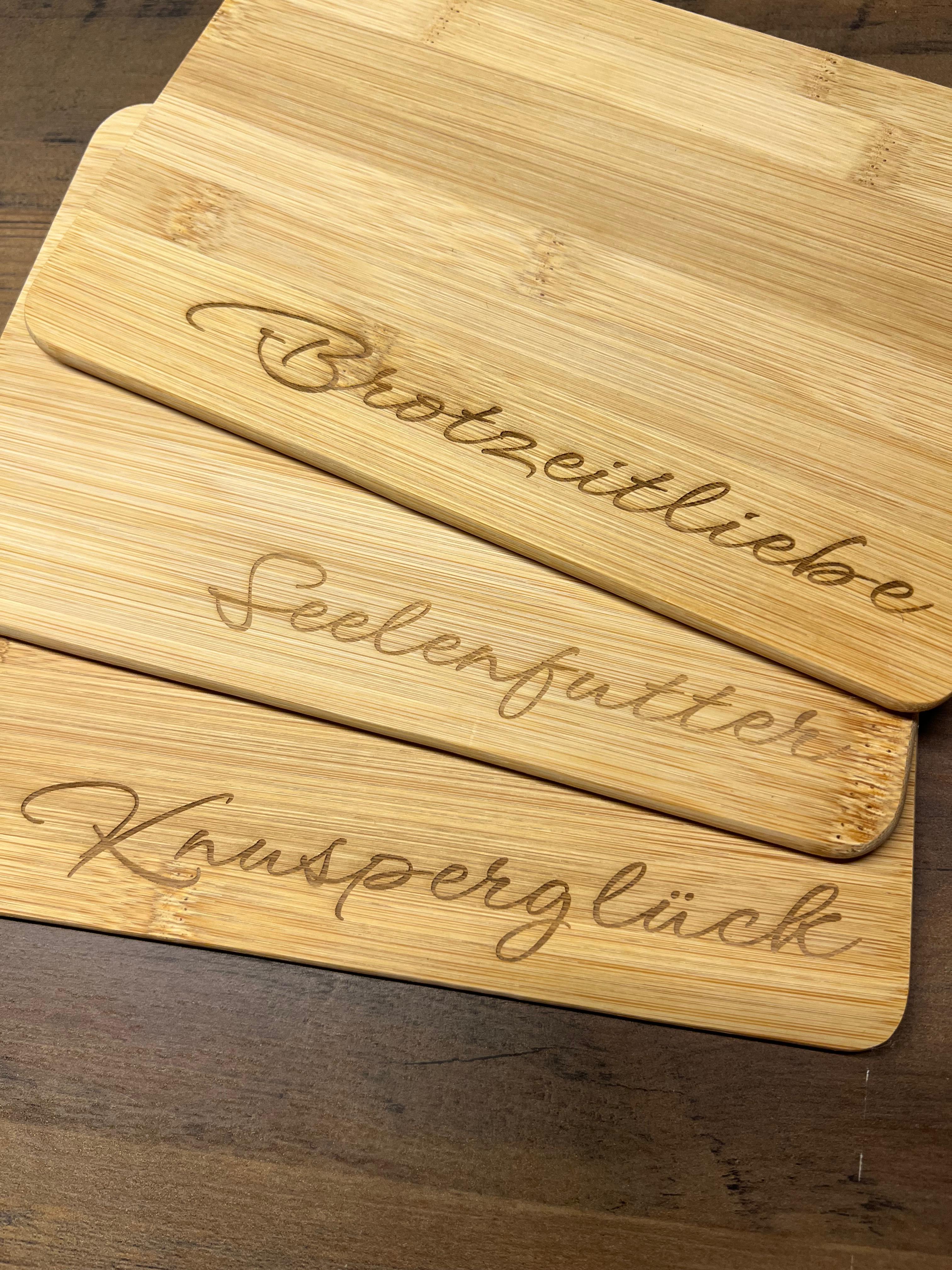 3-Set Frühstücksbrettchen "Brotzeitliebe" Schneidebrett, Geschenkidee