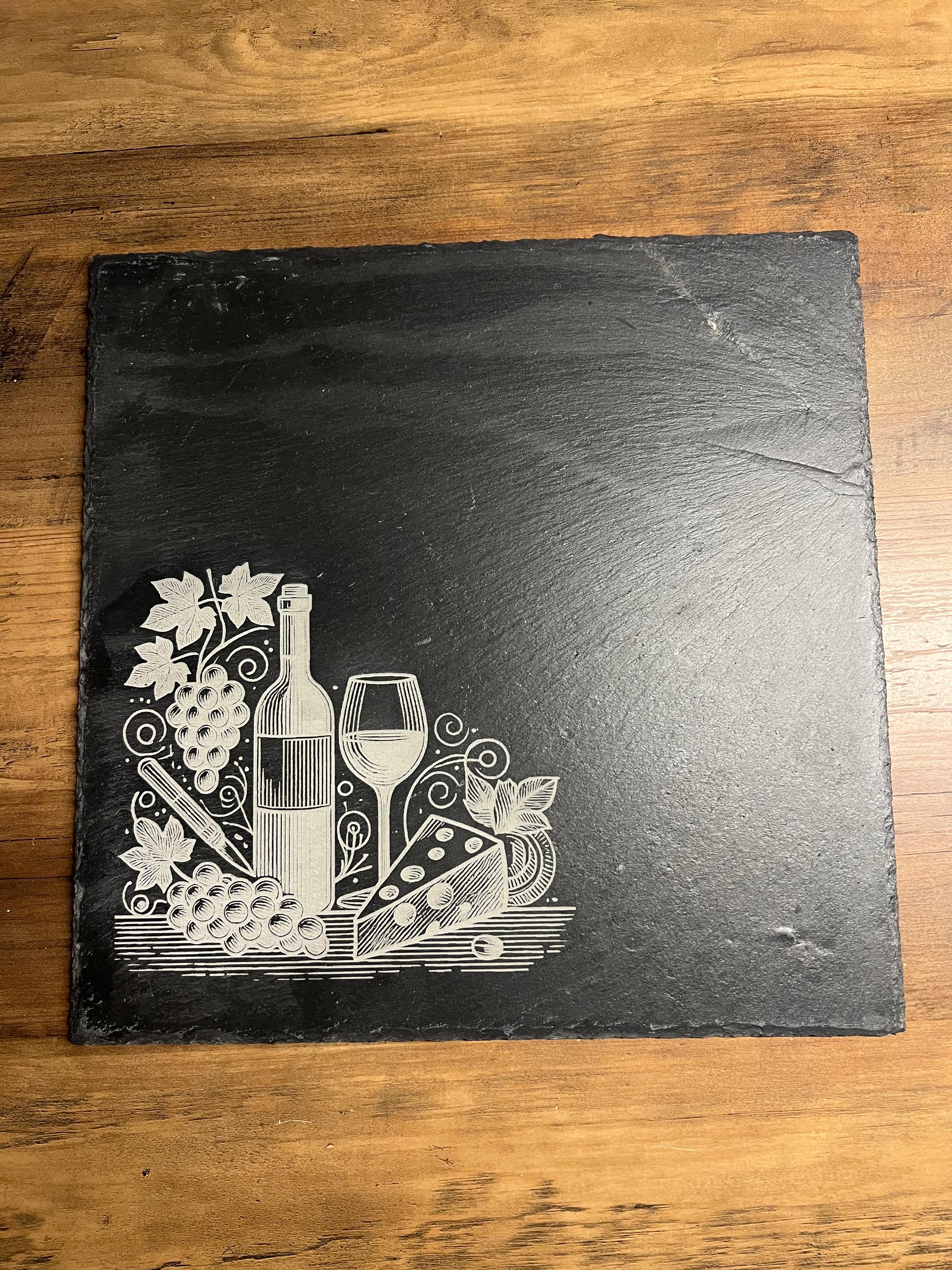 XL Servierplatte "Wein & Käse" Geschenkidee, Deko
