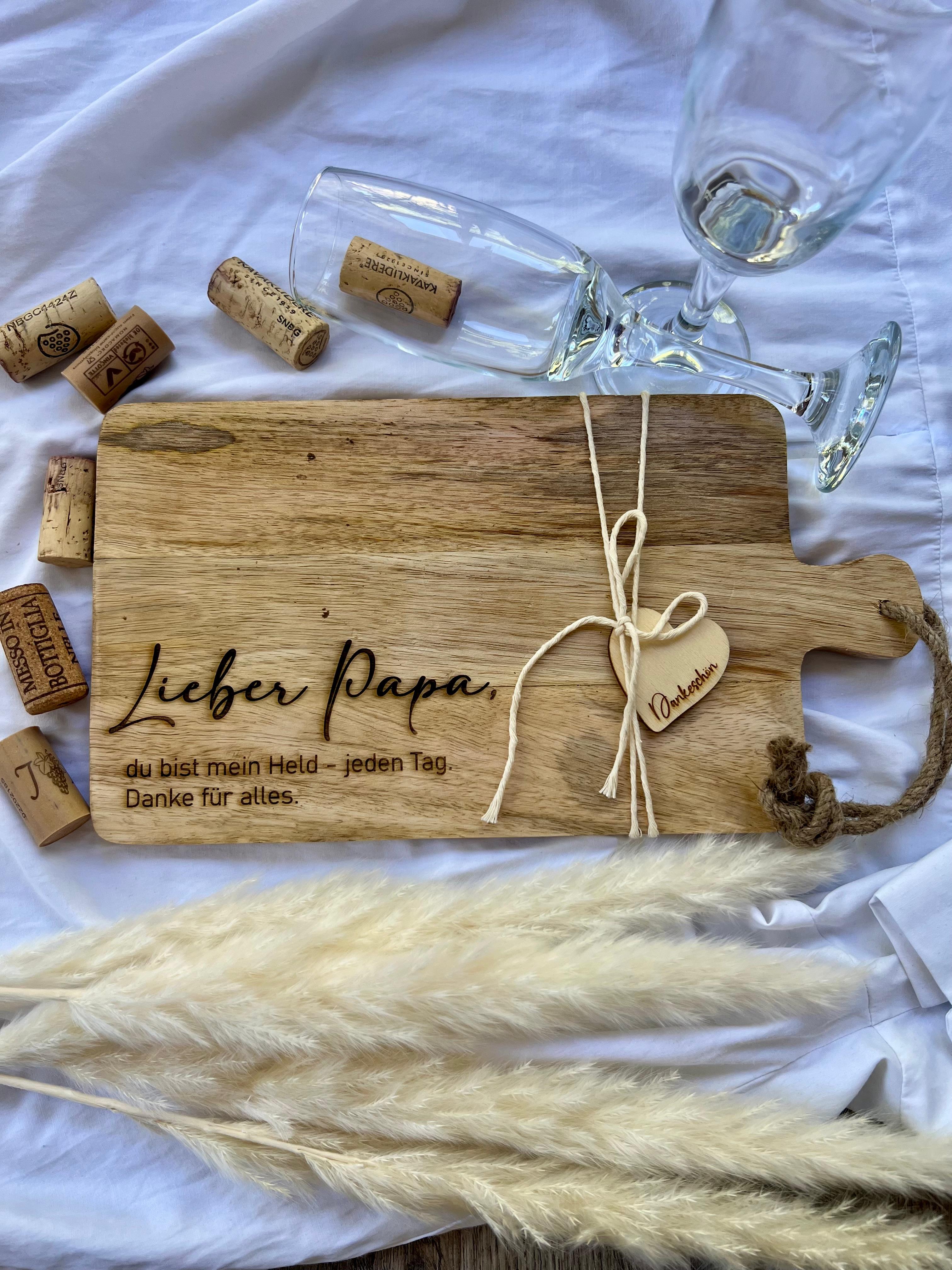 Schneidebrett "Lieber Papa", Mangoholz