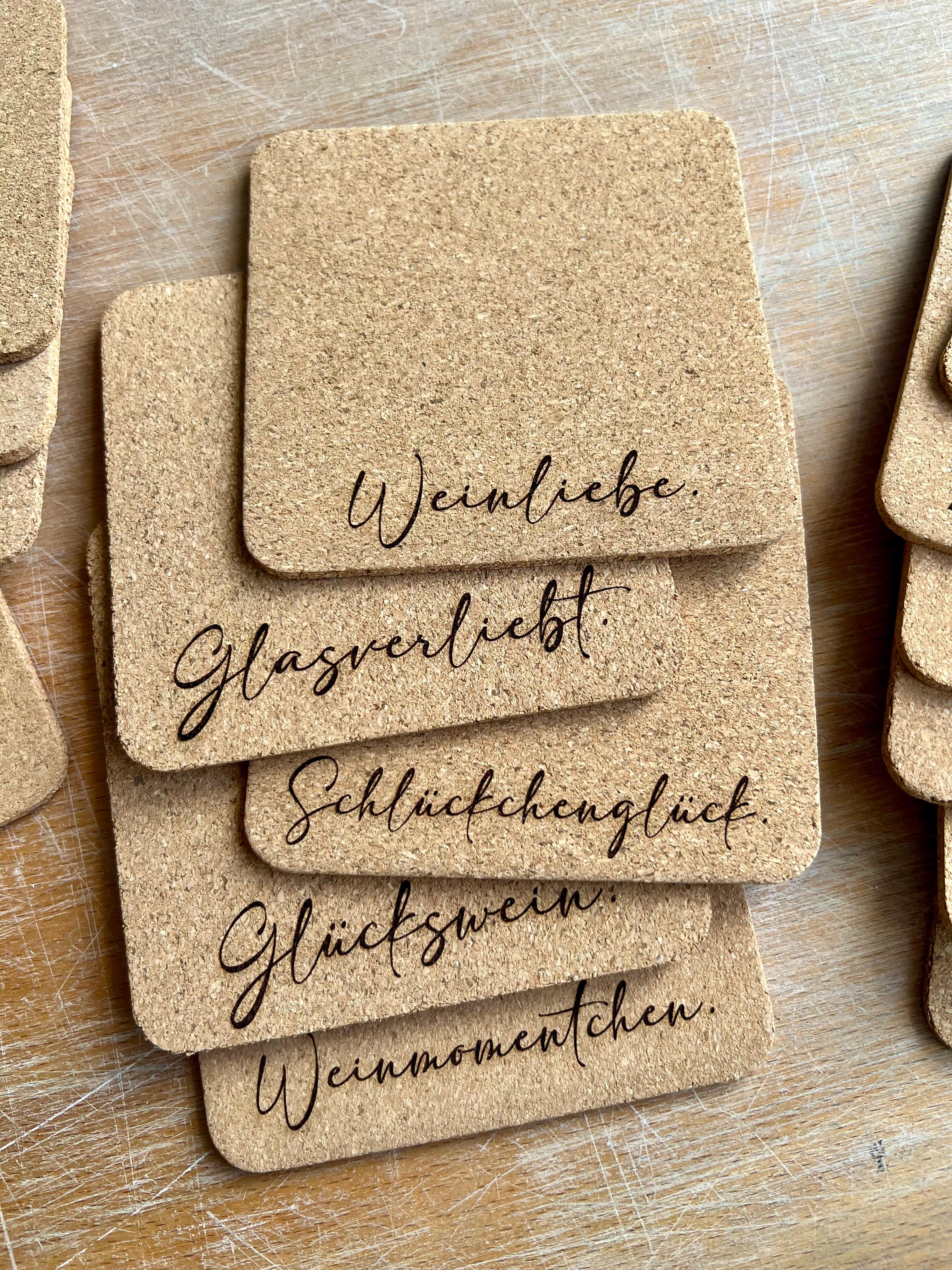 5-Set Untersetzer "Weinliebe", Kork