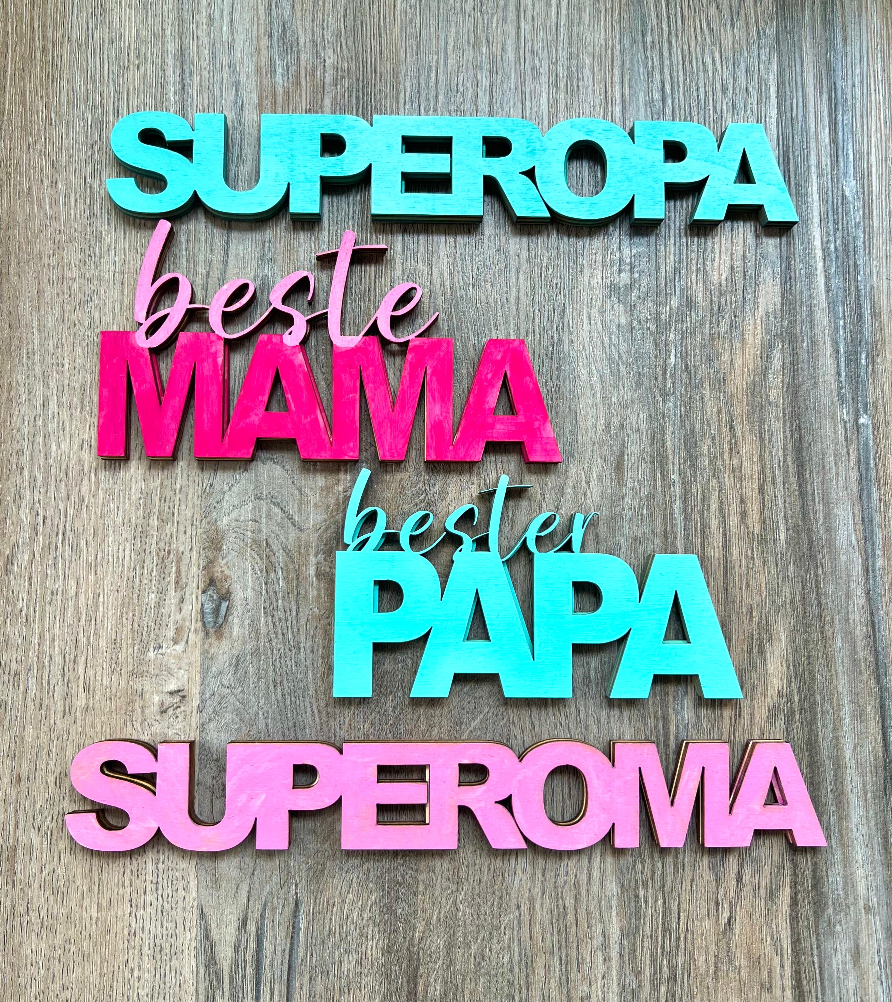 3D Schriftzug "Superopa"