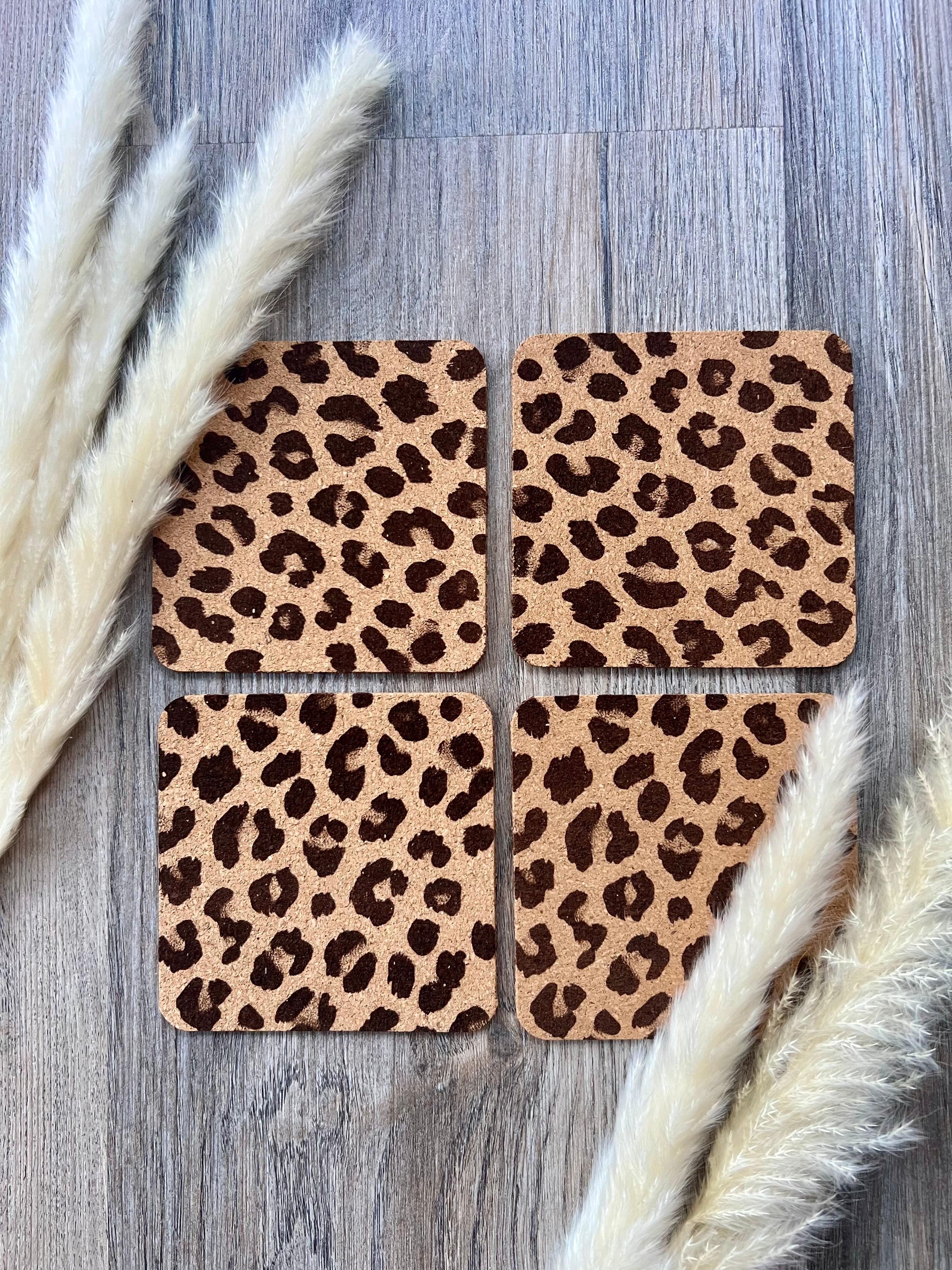 4-Set Untersetzer "Leopard", aus Kork