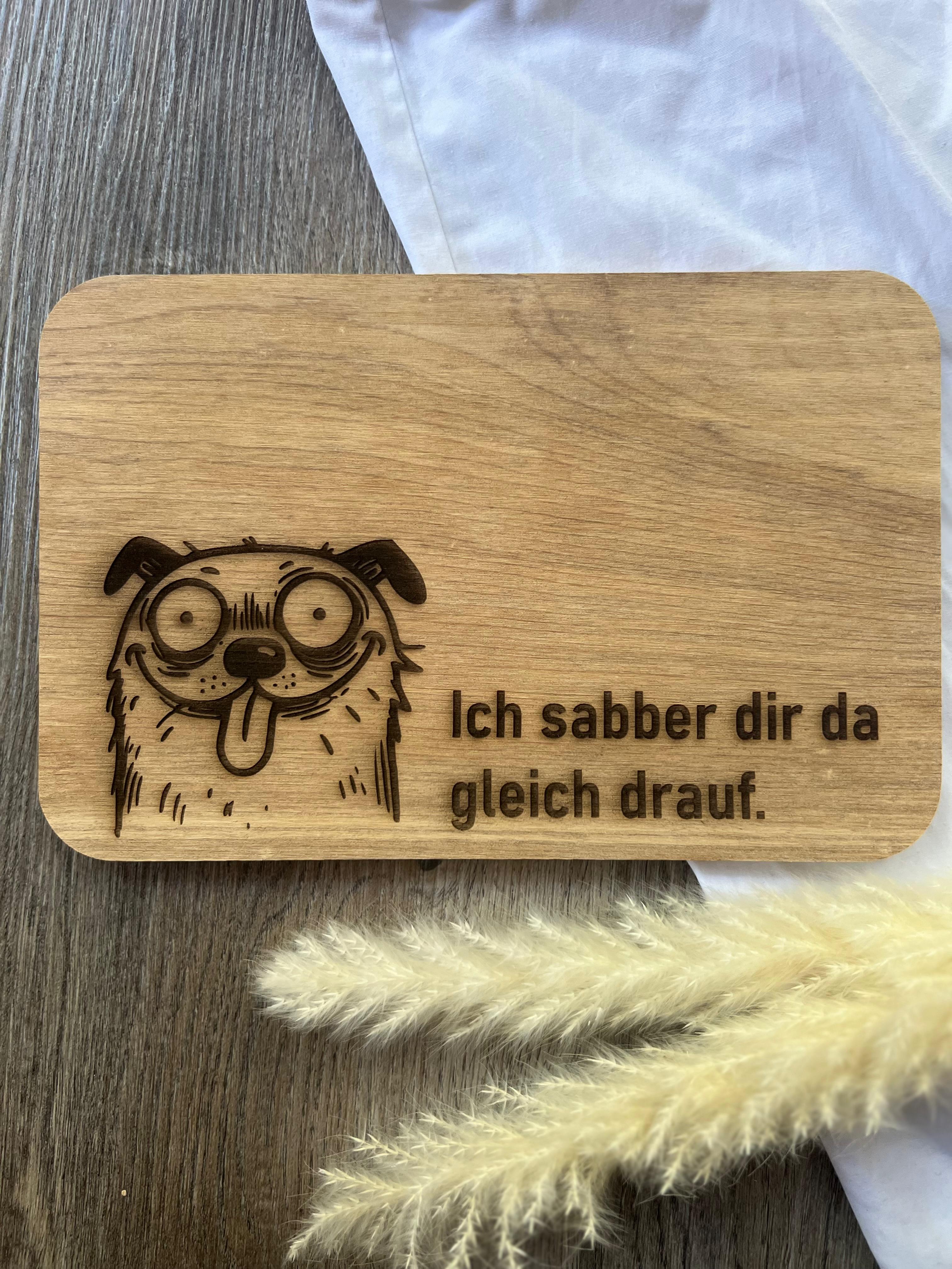 Schneidebrett "Hundeliebe", aus Birkenholz