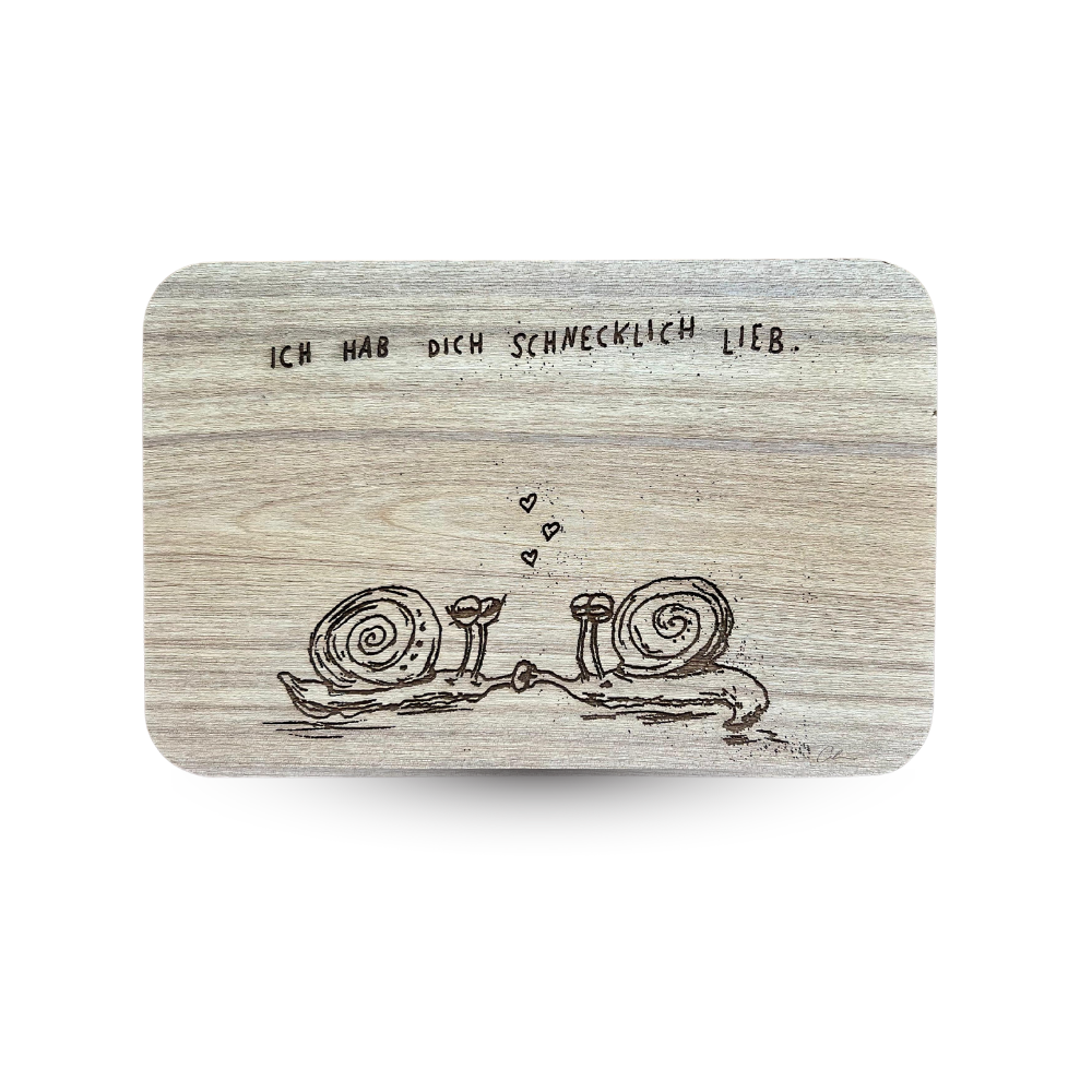 Schneidebrett "Schnecklich lieb"